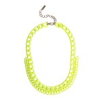 Neon Yellow Hand-painted Chain Necklace